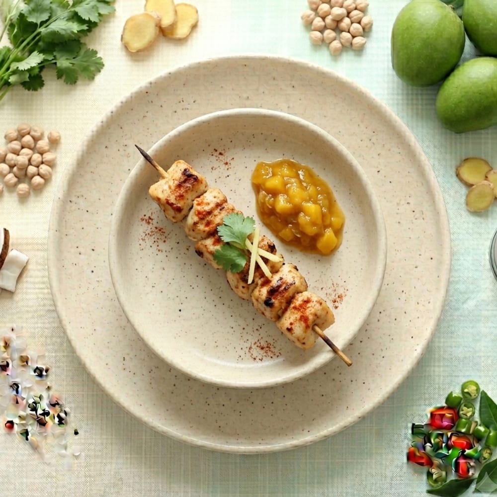 Brochette de dinde grillée au paprika et compote