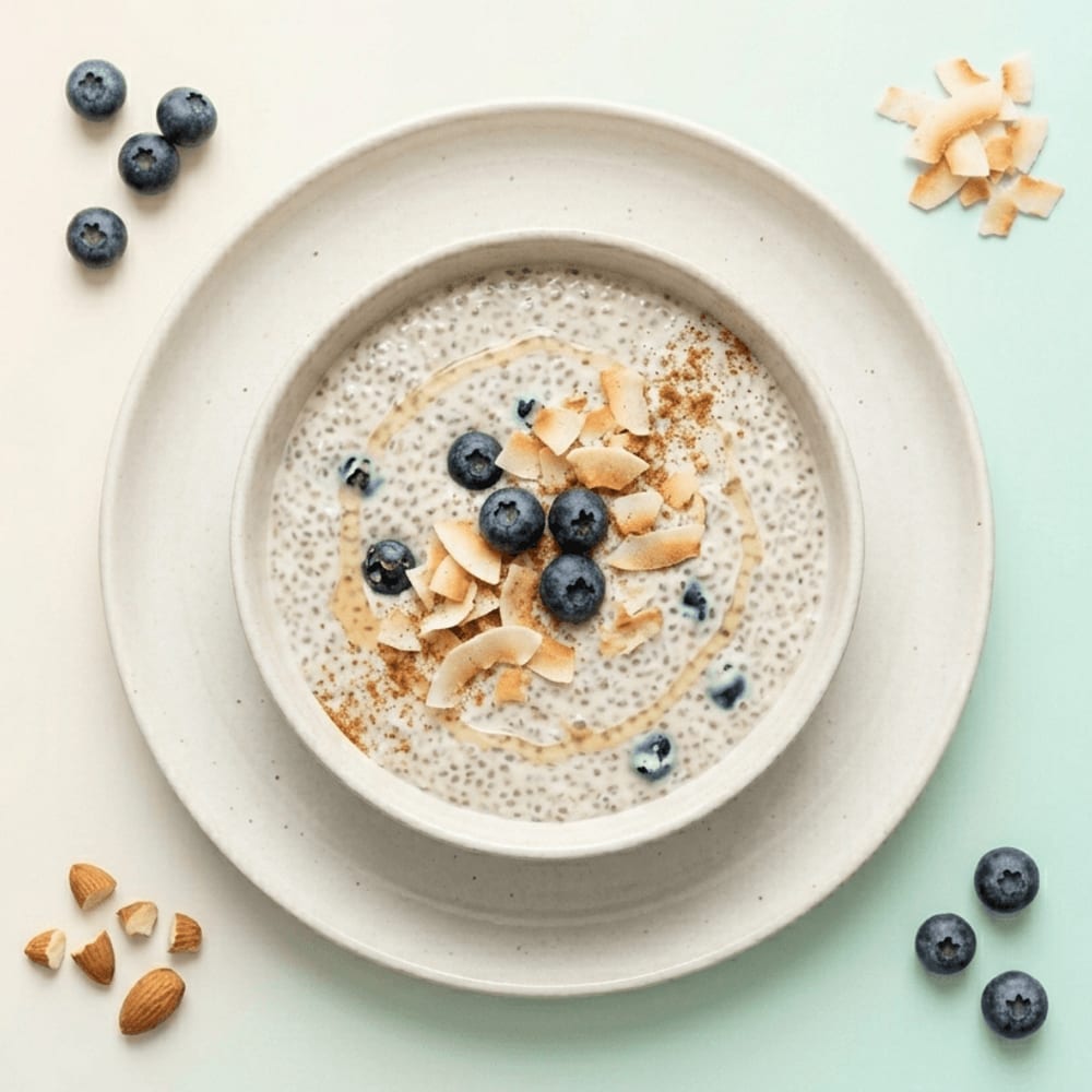 Chia pudding coco-myrtilles
