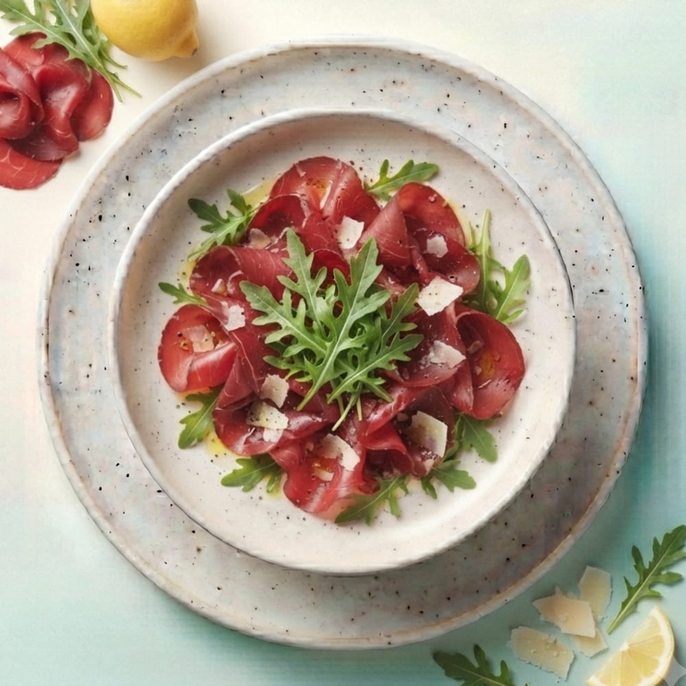 Chiffonnade de Bresaola et roquette au citron