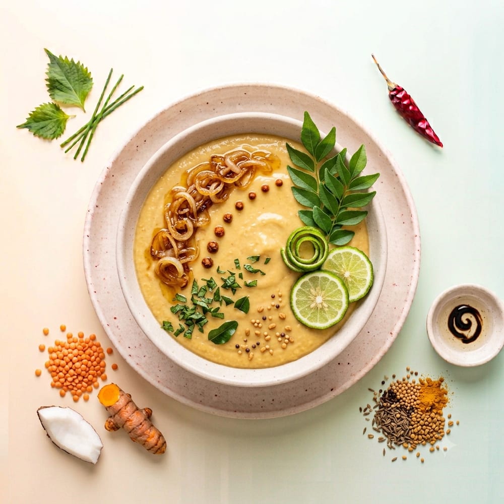 Dip de lentilles corail au curry doux