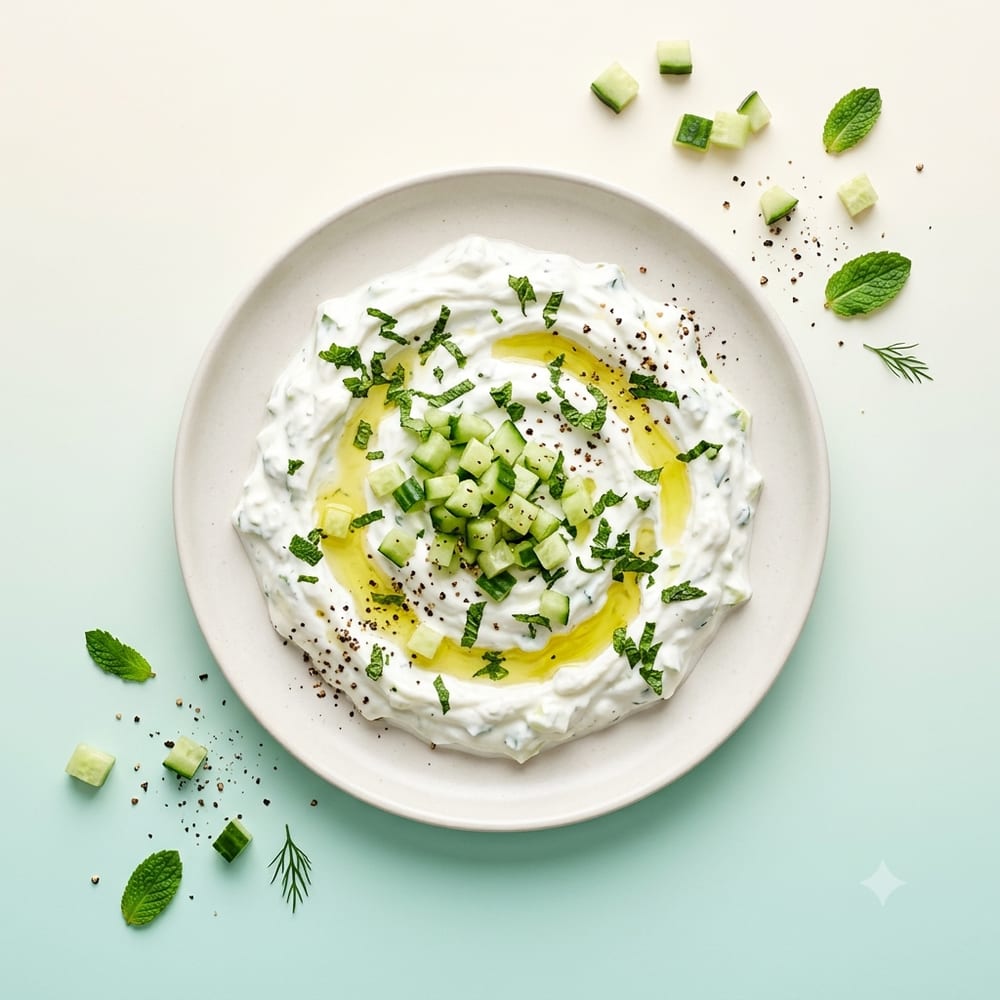 Dip de yaourt grec au concombre et menthe