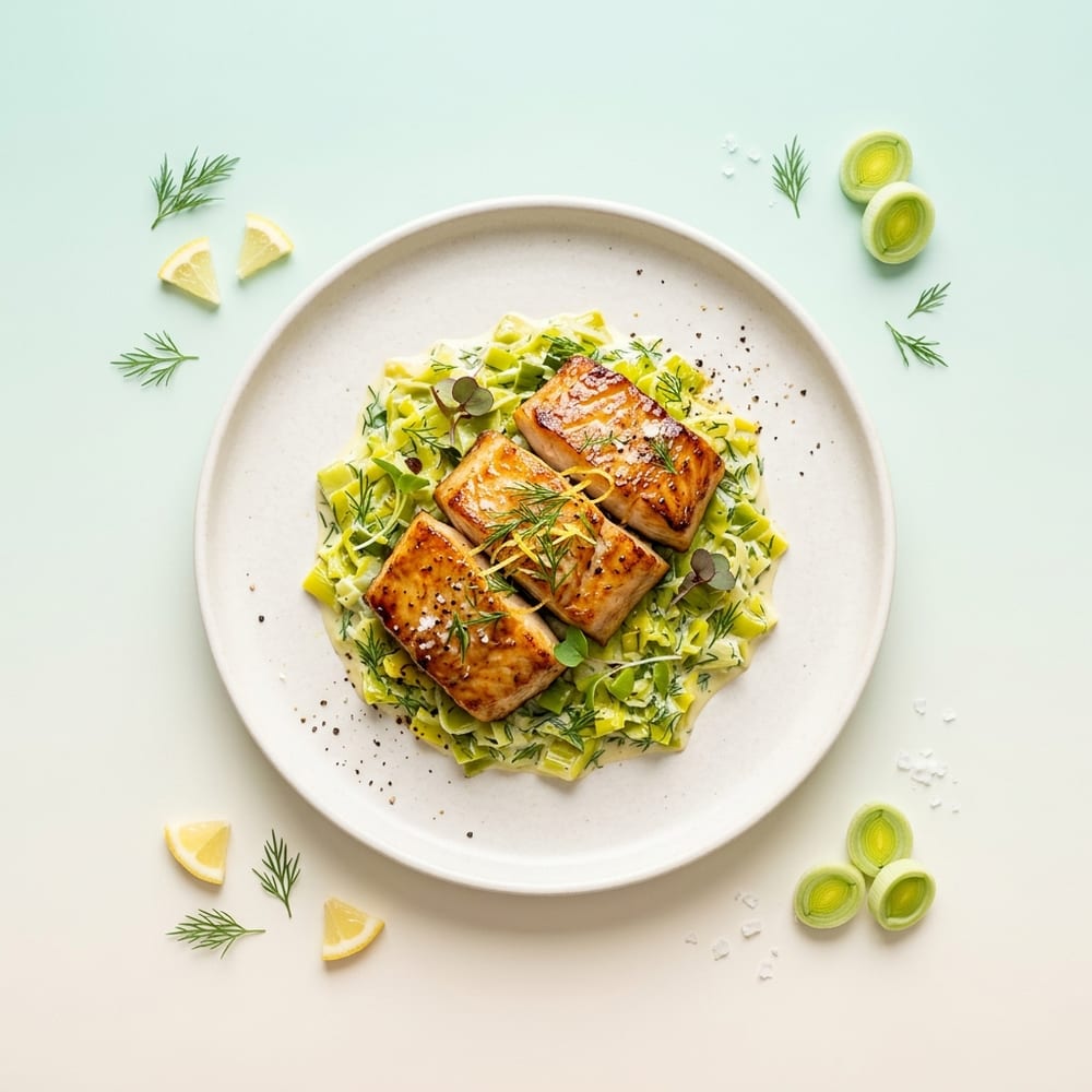 Filet de sabre poêlé sur lit de poireaux à l'aneth