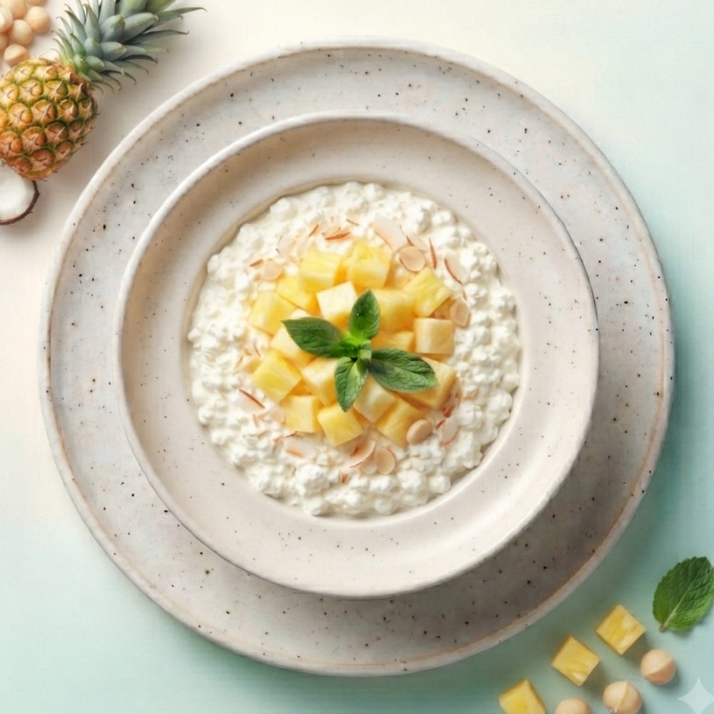 Fromage cottage à l'ananas frais