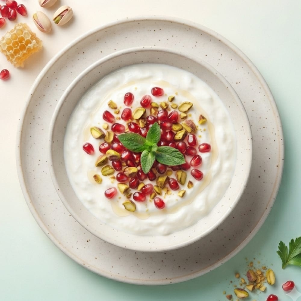 Kéfir bowl aux éclats de pistaches et grenade