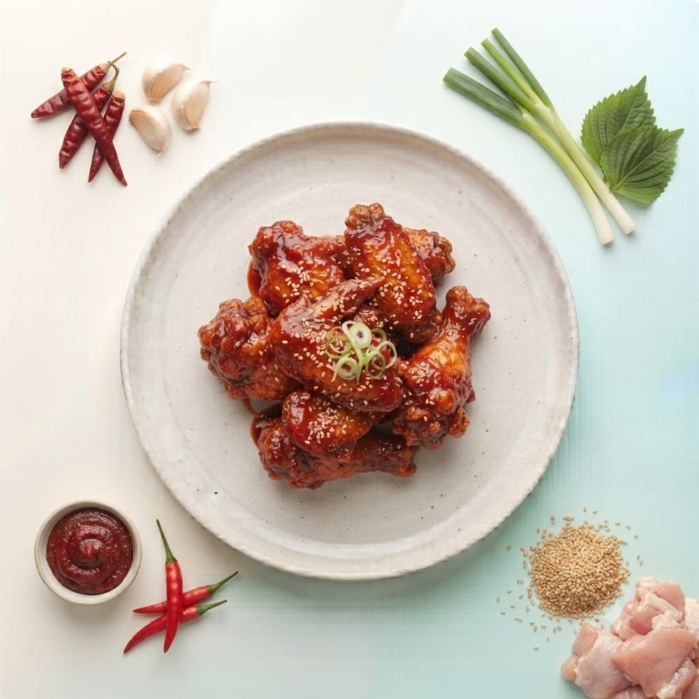 Korean Fried Chicken Croquant, Sauce Aigre-Douce Épicée
