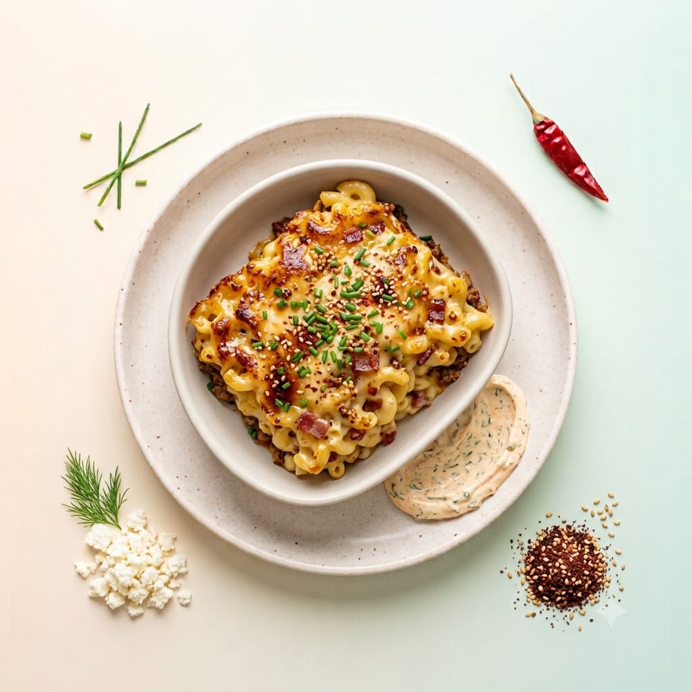 Mac and Cheese Onctueux au Gouda et Bacon Gratiné