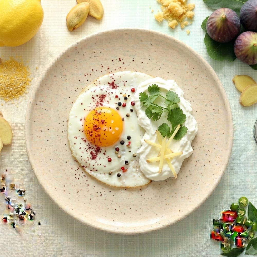 Oeuf au plat au sumac et yaourt de brebis