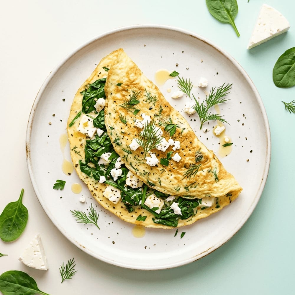 Omelette épinards-feta