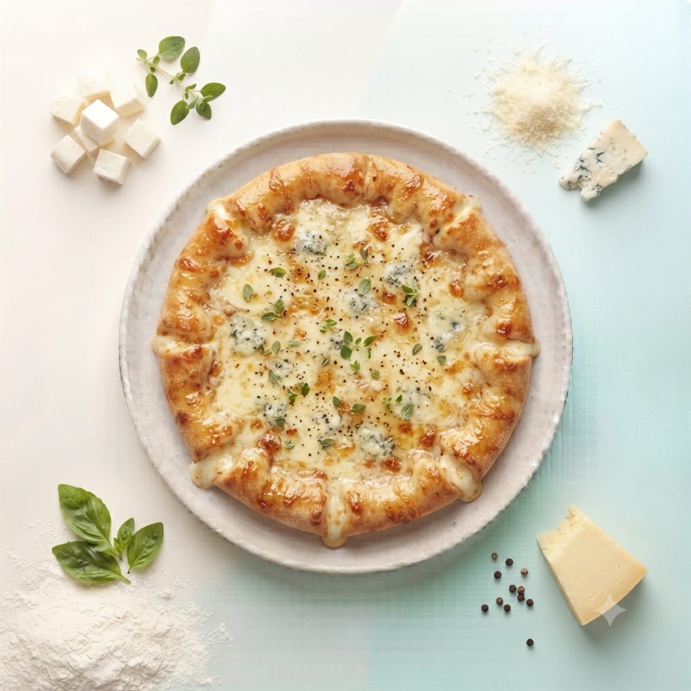 Pizza Quatre Fromages à la Croûte Fourrée