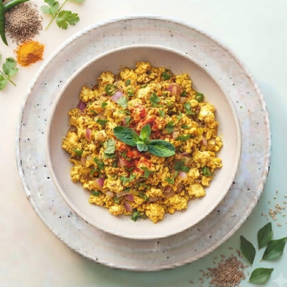 Poêlée de fromage frais façon Bhurji aux épices