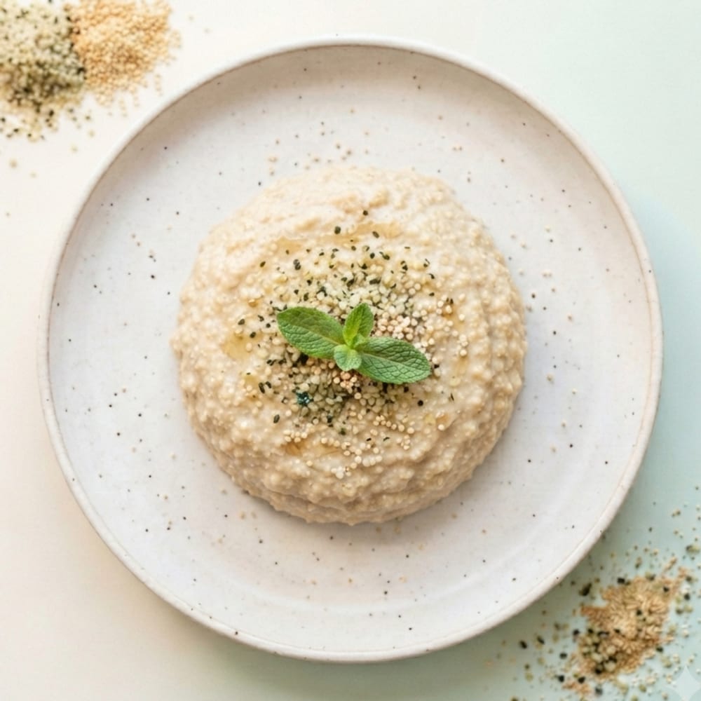 Porridge d'amarante soufflée au lait de chanvre