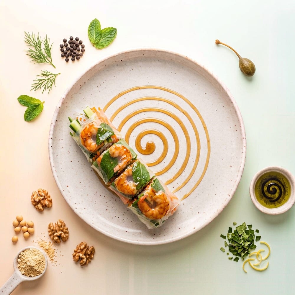 Rouleau de printemps express crevettes et menthe