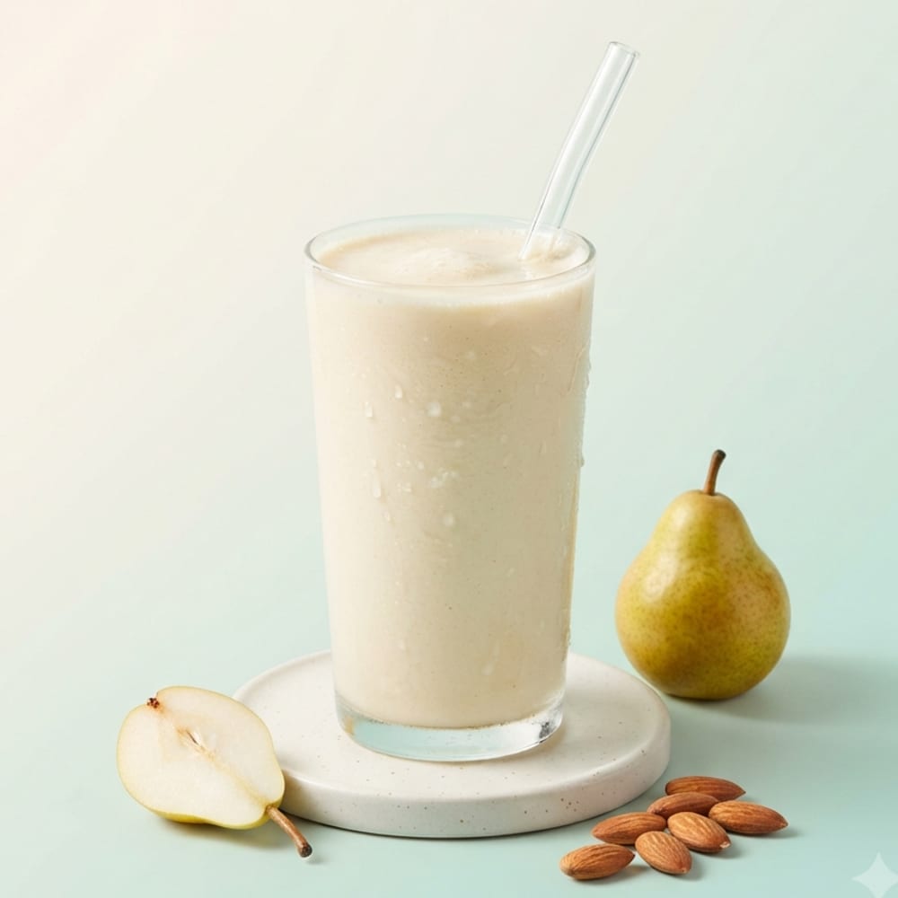 Smoothie crémeux à la poire et boisson d'amande