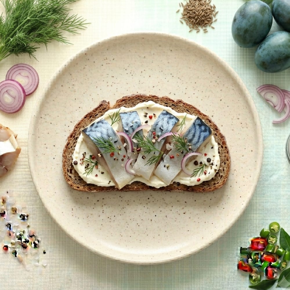 Tartine nordique au fromage frais et maquereau